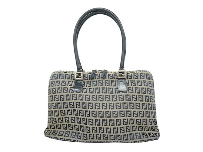 Fendi Zucchino Tote Bag Navy blue Cloth  ref.2166831
