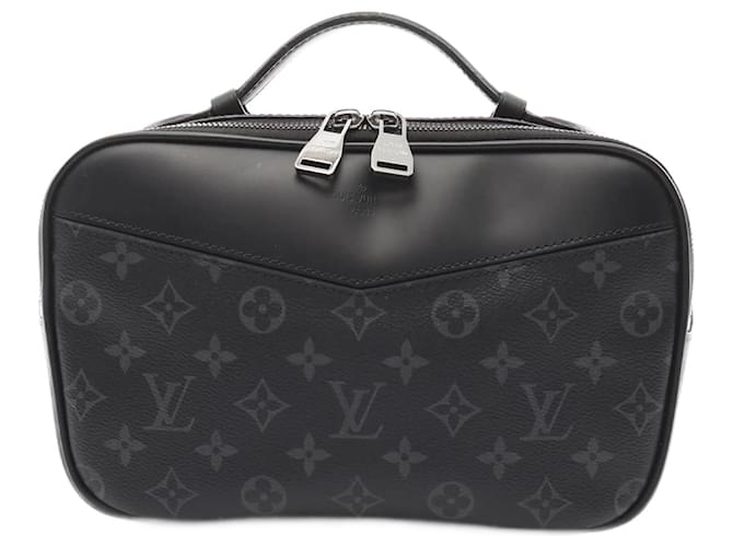 Louis Vuitton Monogram Eclipse Fanny Pack Black Leather Cloth Plastic  ref.2166857