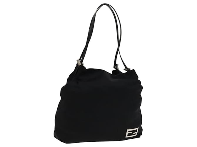 FENDI Tote Bag Nylon Black Silver Auth ep8593 Silvery  ref.2167043