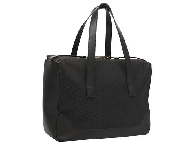 Céline Celine C Macadam Canvas Handtasche Schwarz Silber Authentisch bs24420