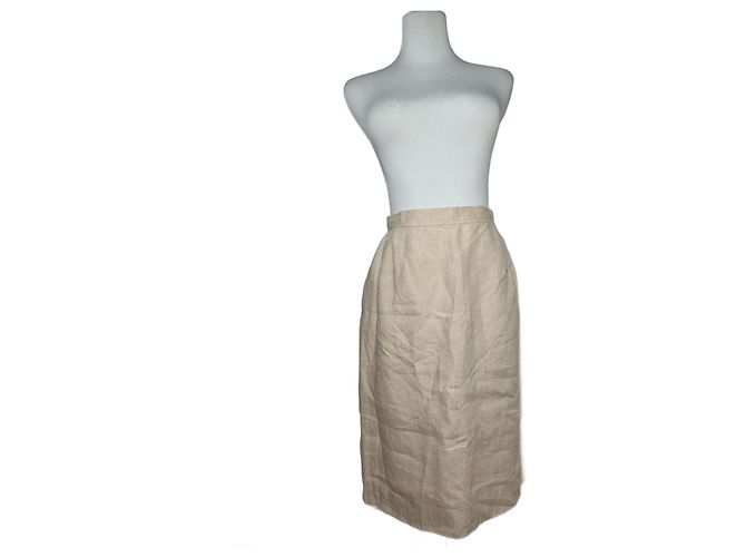 Jupe en lin vintage Courreges beige