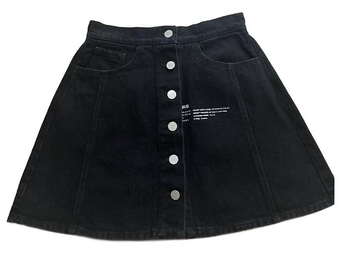 Autre Marque Falda vaquera ttswtrs negra de algodón Negro