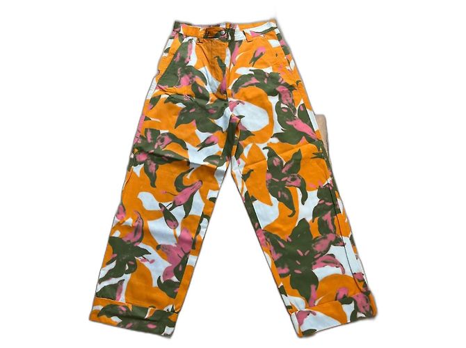 Pantalones Dries van Noten Multicolor Naranja