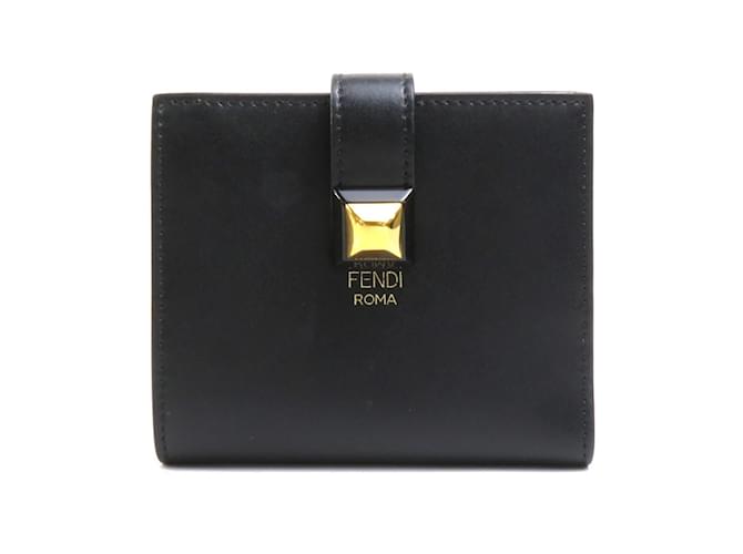 Fendi Bi-fold Leather Wallet Black  ref.2167504