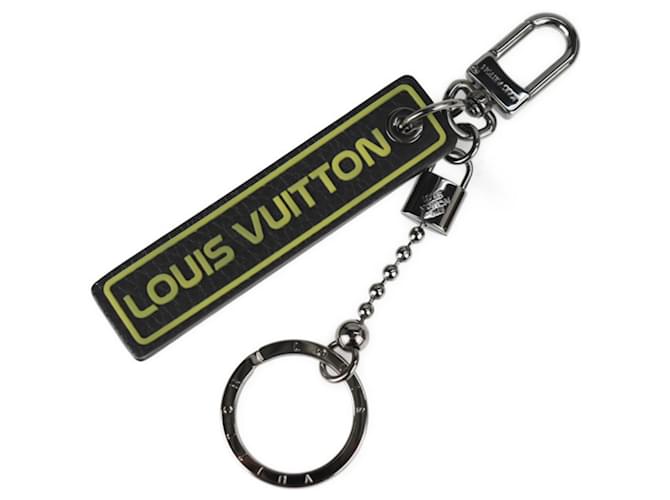 Louis Vuitton Portocre Tab Keychain Black Yellow Leather  ref.2167508