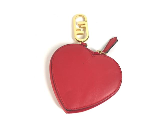 Fendi Red Leather Coin Purse  ref.2167611