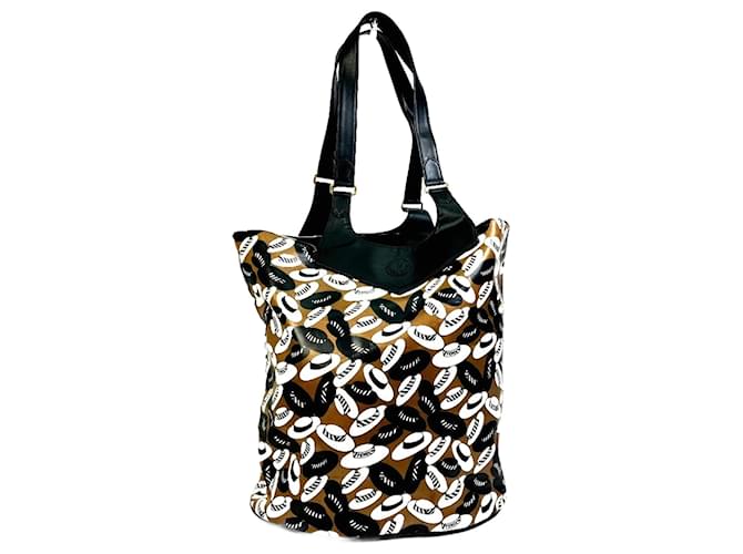 Fendi Vintage Brown and Black Tote Bag Cloth  ref.2167629