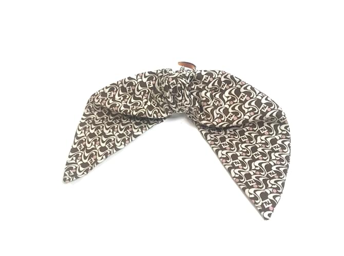 Fendi Hair Clipper Valletta Brown x White Cloth  ref.2167758