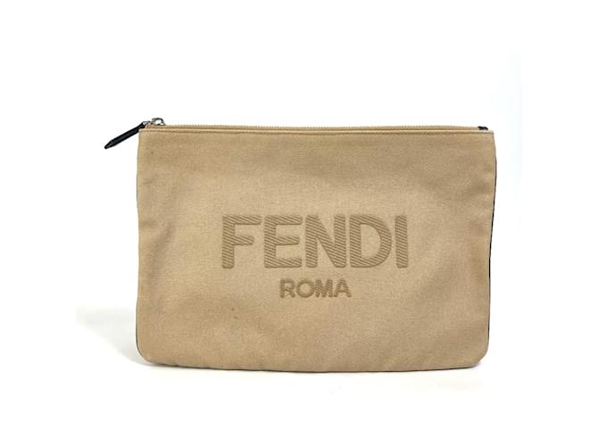 Fendi Beige Clutch Bag Cloth  ref.2167864