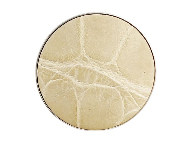 Broche de couro branco e prata da Hermès