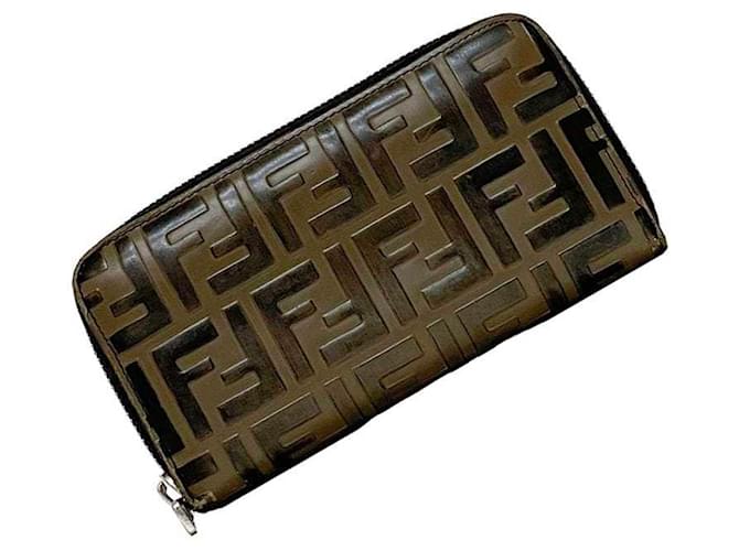 Fendi Brown Leather Coin Purse  ref.2168484