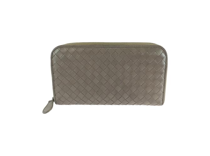 Bottega Veneta Intrecciato Brown Leather Long Wallet  ref.2168889