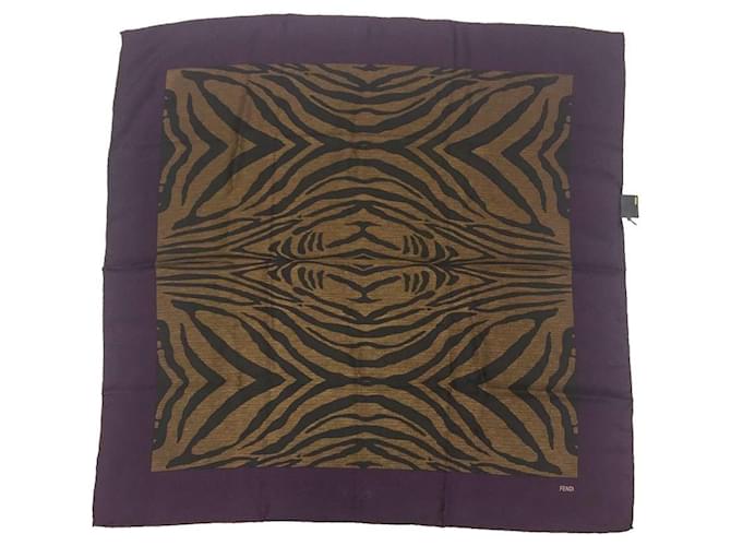 Fendi Silk Scarf in Bordeaux Dark red  ref.2168966