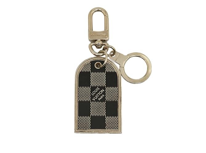 Louis Vuitton Damier Porte Cle Address Bag Charm Key Ring Silvery Metal  ref.2169071