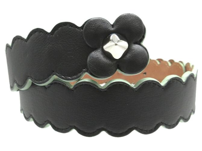 Fendi Flower Motif Leather Belt Black  ref.2169108