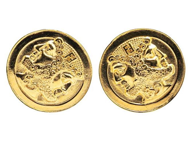 Fendi Gold Plated Clip Earrings Golden  ref.2169229