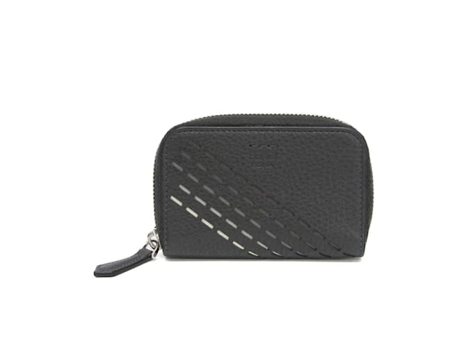 Fendi Selleria Round Zipper Coin Case Brown Leather  ref.2169235