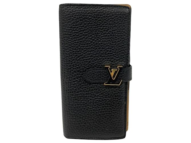 Louis Vuitton Capucines Long Wallet Black Leather  ref.2169313