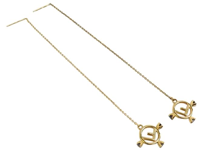 Fendi Gold Metal Stud Earrings Golden  ref.2169395