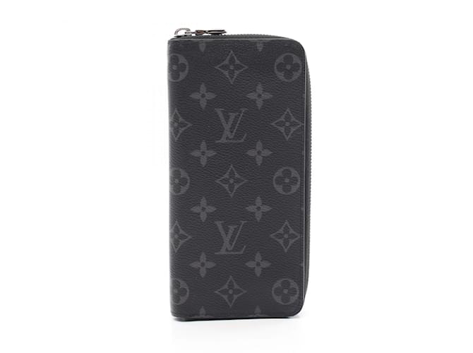 Louis Vuitton Zippy Wallet Black Leather Cloth  ref.2169436