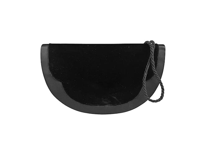 Fendi Black Velvet Satin Shoulder Bag  ref.2169623