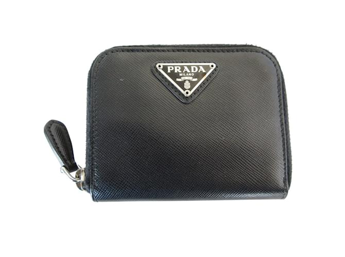 Prada Black Leather Coin Purse  ref.2169715
