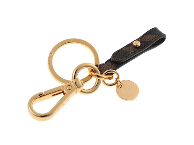 Zucca Fendi Gold Metal Keyring Charm Golden  ref.2169724