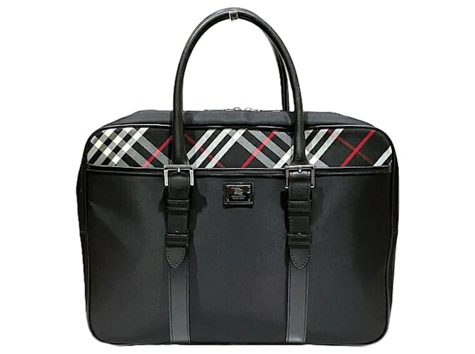 Burberry Black Label Tote Bag Leather Nylon  ref.2169749