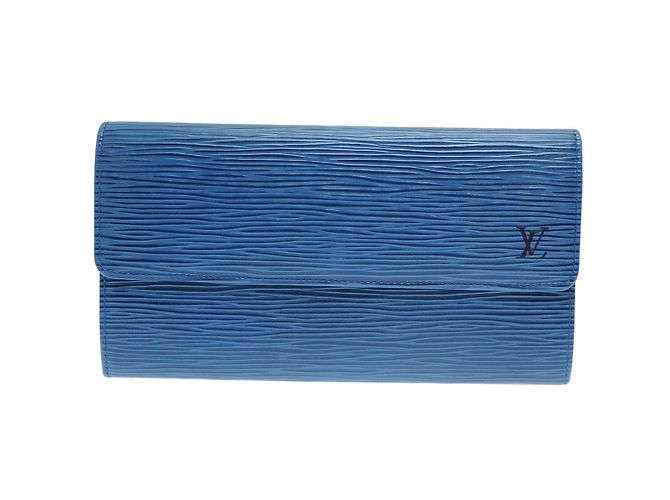 Louis Vuitton Epi Leather Long Wallet Blue