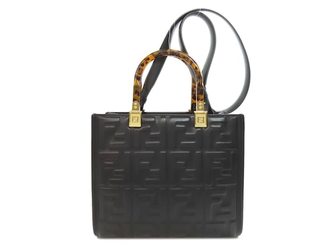 Fendi Sunshine Small Handbag Black Leather  ref.2169833