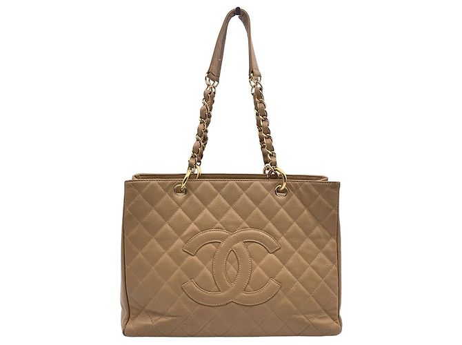 Timeless Chanel Beige gesteppte Leder GST Große Einkaufstasche