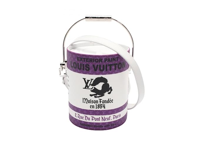 Louis Vuitton Paint Can Ultra Violet Handbag Black White Purple Leather  ref.2170048