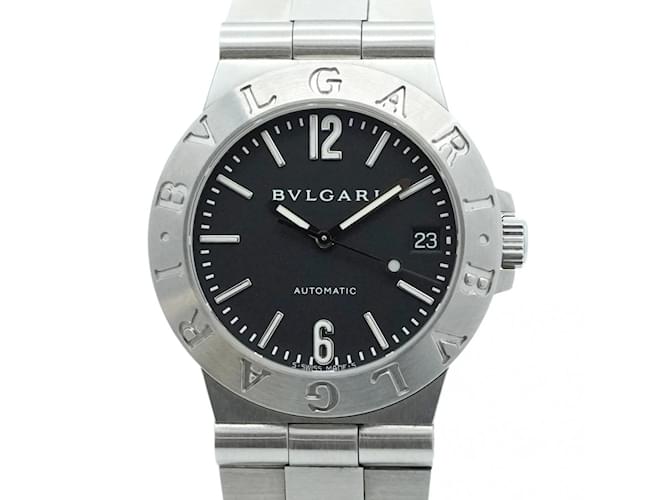 Bulgari Bvlgari Diagono LCV 35 S Black Dial Watch for Men  ref.2170157