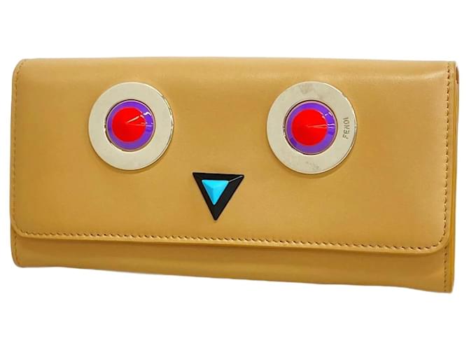 Fendi Beige Leather Long Wallet  ref.2170204