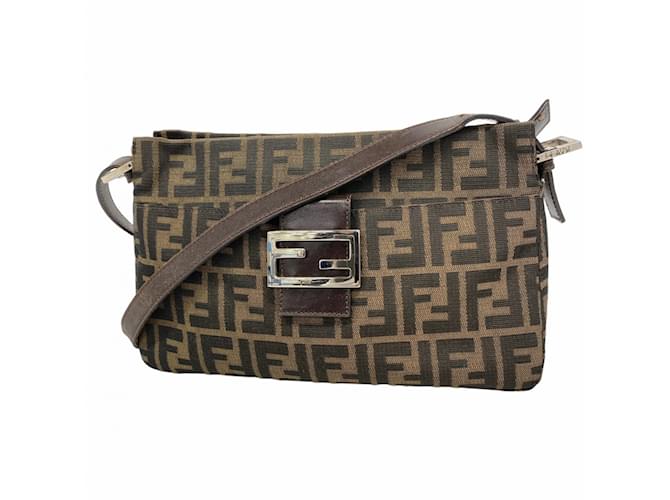 Fendi Brown Nylon Canvas Shoulder Bag Cloth  ref.2170261