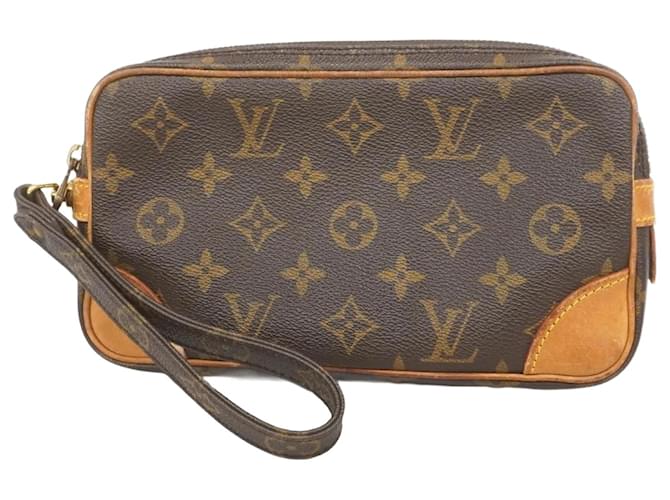 Louis Vuitton Monogram Marly Dragonne PM Clutch Bag Brown  ref.2170265