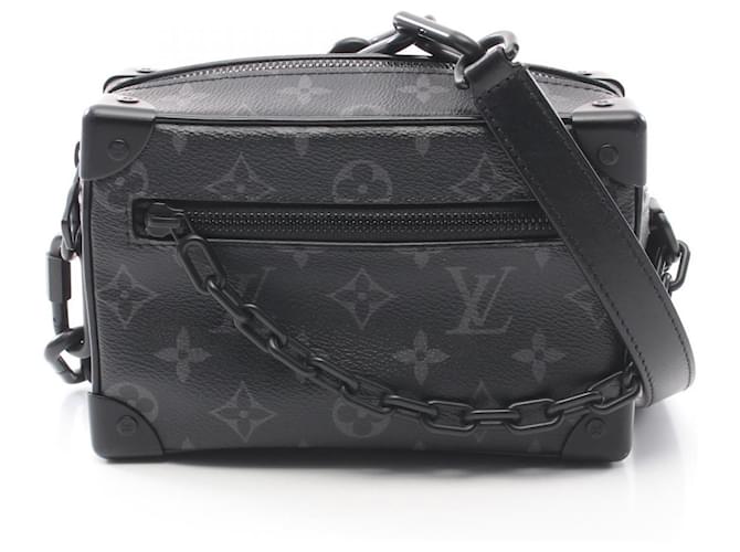 Louis Vuitton Mini Soft Trunk Monogram Eclipse Shoulder Bag Black Leather Cloth Plastic  ref.2170290