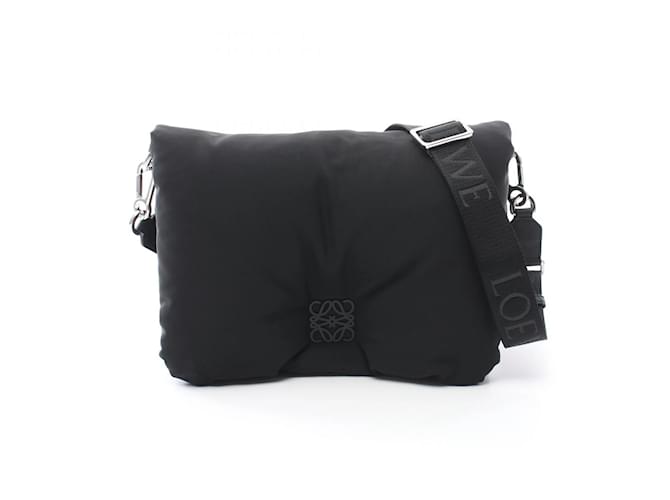 Loewe Goya Puffer Shoulder Bag Black Leather Nylon  ref.2170444