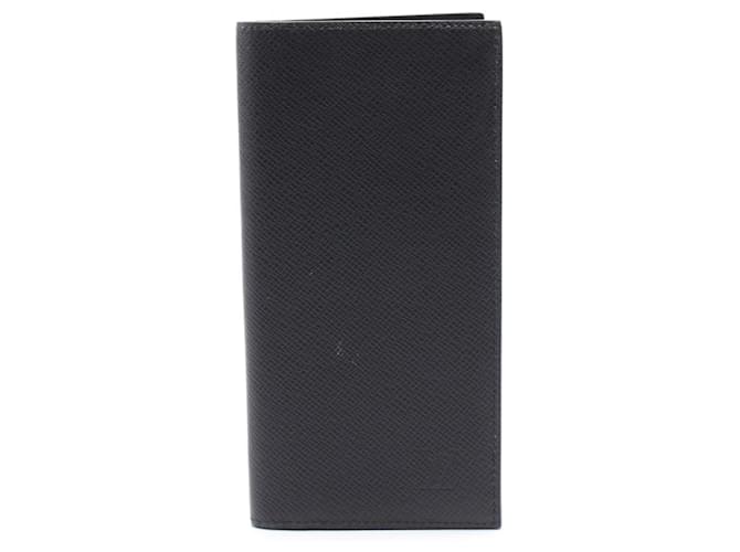 Louis Vuitton Taiga Leather Long Wallet Black Grey  ref.2170498