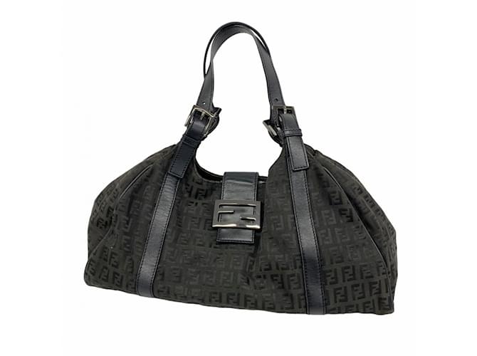 Fendi Zucchino Nylon Canvas Handbag Black Cloth  ref.2170562