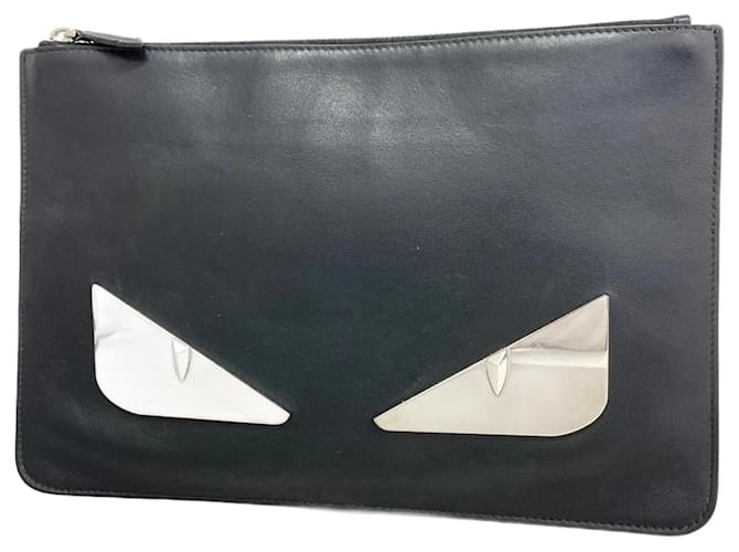 Fendi Black Leather Clutch Bag  ref.2170591