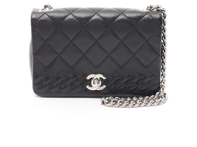 Chanel Leather Matelasse Single Flap Shoulder Bag 25365095 Black  ref.2170750