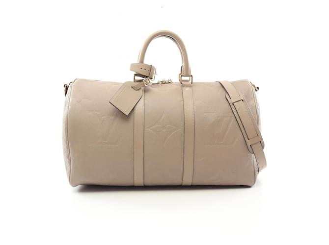 Louis Vuitton Monogram Empreinte Keepall Bandouliere 45 Bag M46114 Brown Beige Leather  ref.2170767