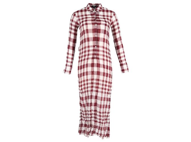 Abito camicia a quadri Theory in cotone rosso