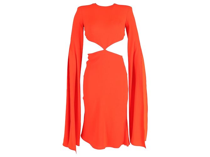 Autre Marque Alex Perry Cape Effect Cutout Kleid aus rotem Polyester