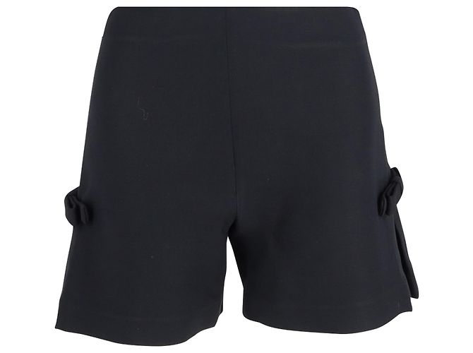 Fendi Shorts aus schwarzer Wolle mit Schleifendetail