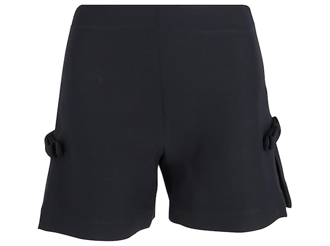Fendi Bow Detail Shorts in Black Wool  ref.2171023
