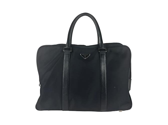 Prada Black Handbag Leather Nylon  ref.2171228