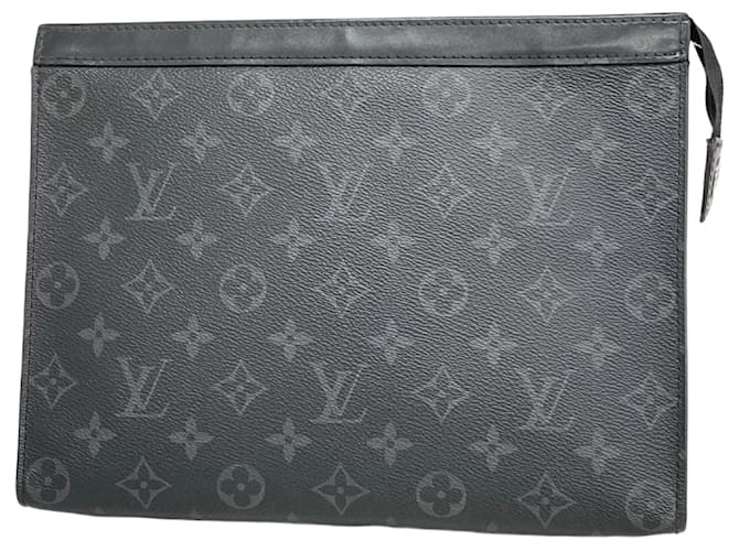 Louis Vuitton Monogram Eclipse Clutch Bag Brown Black  ref.2171245