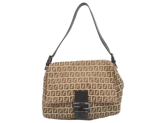 Zucchino Fendi Brown Nylon Canvas Shoulder Bag Cloth  ref.2171261